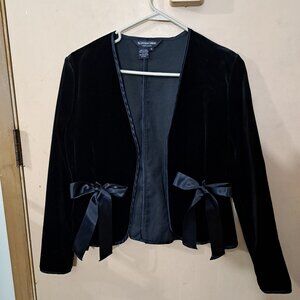 The J Peterman Company Black velvet Blazer size 8